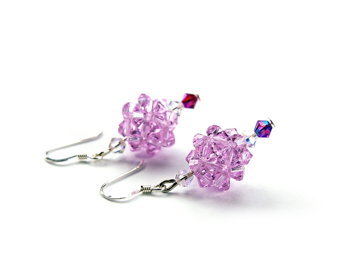 Levendula - swarovski bogyós fülbevaló - - Meska.hu Levendula - swarovski bogyós fülbevaló - - Meska.hu
