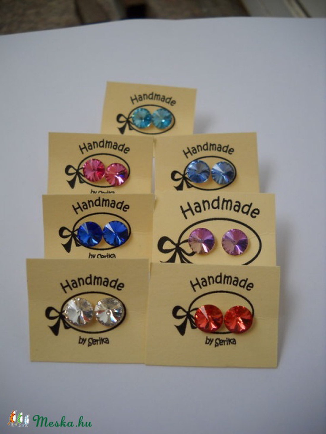 925-ös ezüst swarovski fülbevaló - Fekete -  - Meska.hu