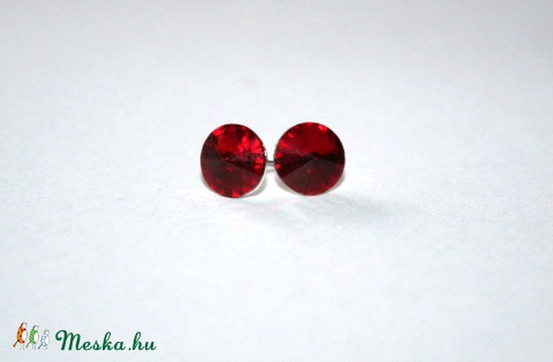 925-ös ezüst alapon swarovski kristály - Piros -  - Meska.hu