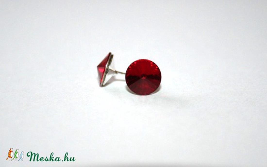 925-ös ezüst alapon swarovski kristály - Piros -  - Meska.hu