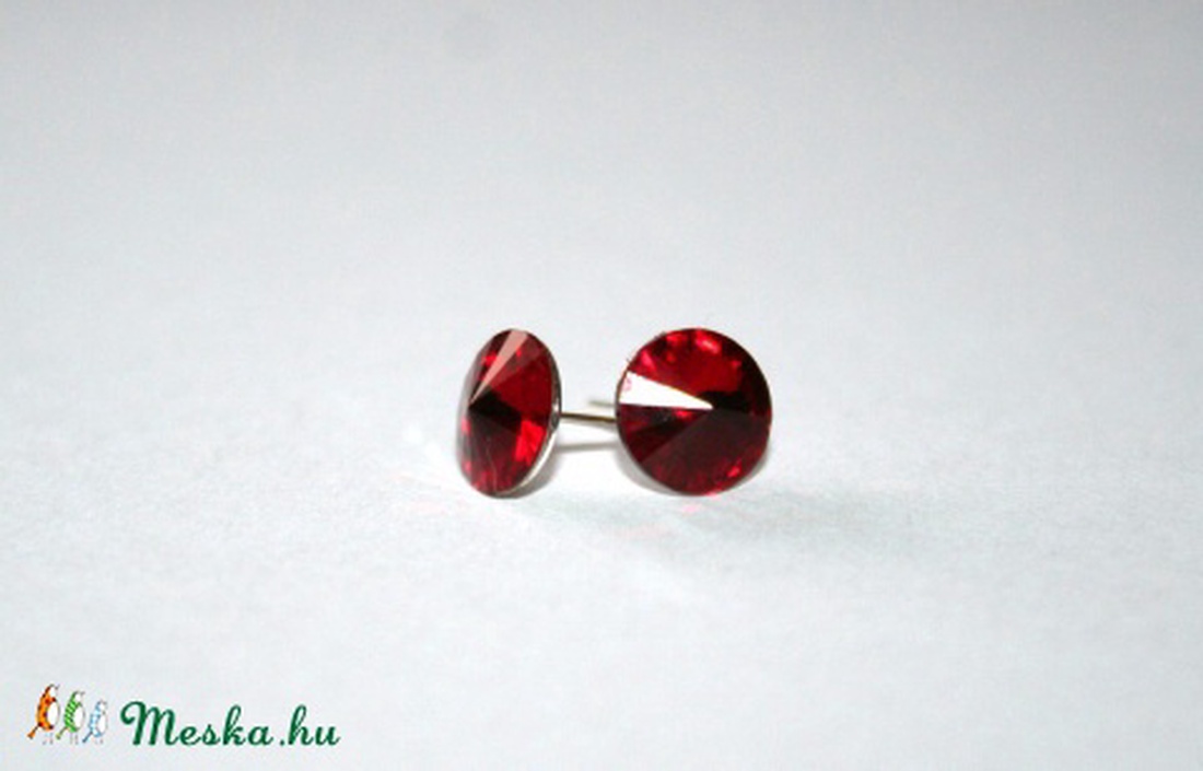 925-ös ezüst alapon swarovski kristály - Piros -  - Meska.hu