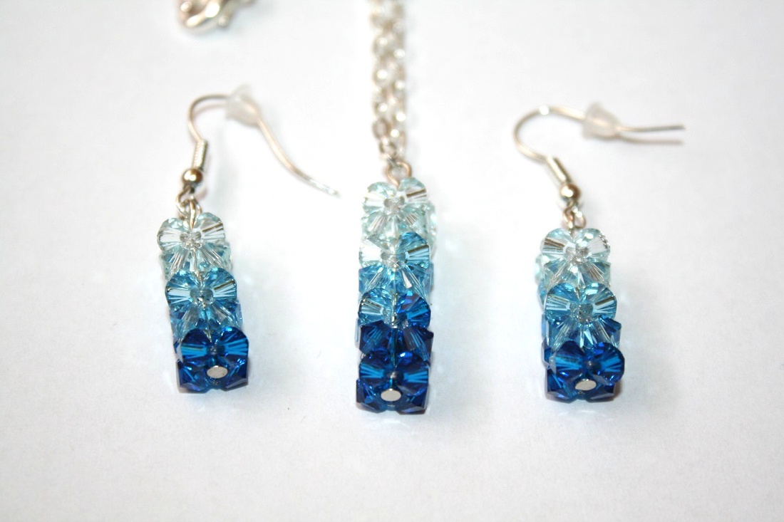 Kék szivárvány swarovski szett -  - Meska.hu