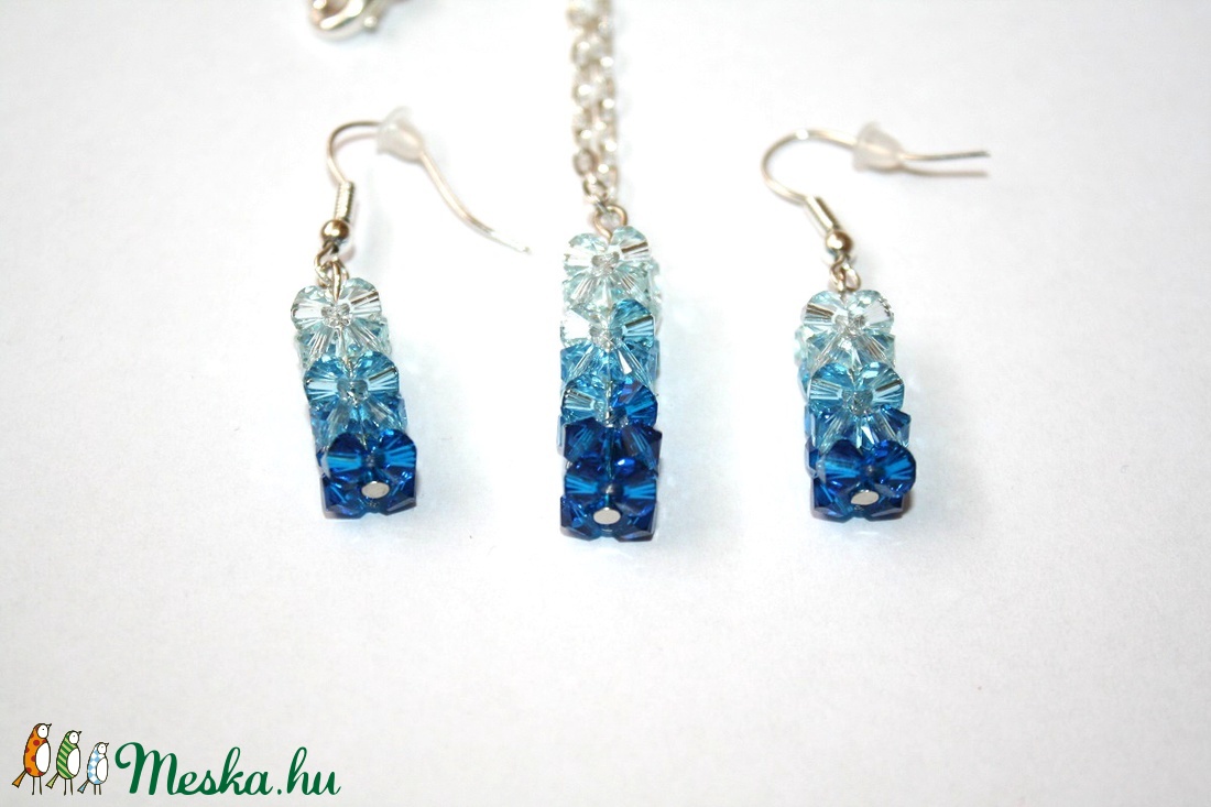 Kék szivárvány swarovski szett -  - Meska.hu