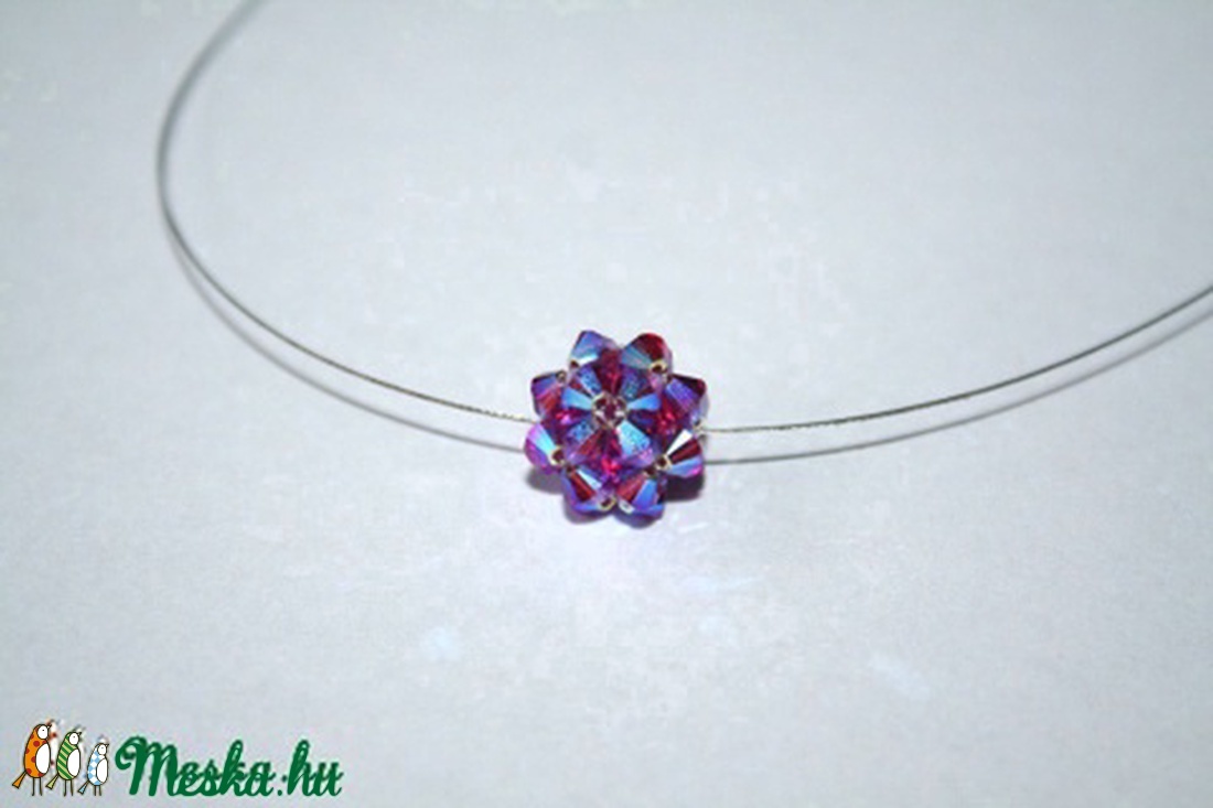 Leila hercegnő - Swarovski bogyós lánc,  fuchsia -  - Meska.hu