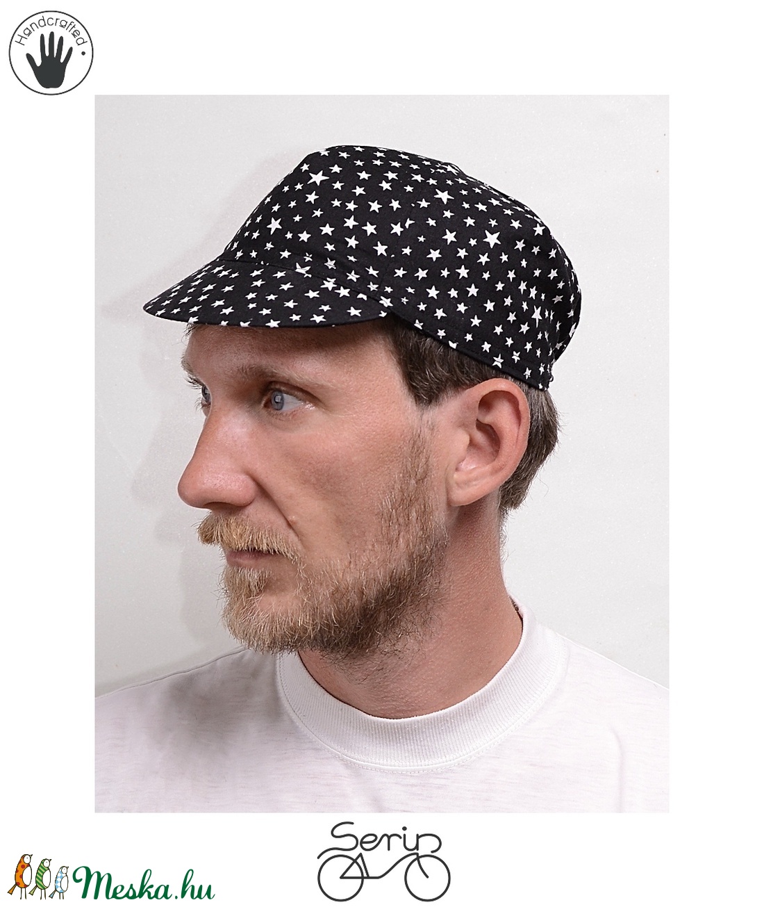 Serin fekete-fehér csillagos kerékpáros sapka ss2015 - ruha & divat - sál, sapka, kendő - sapka - Meska.hu Serin fekete-fehér csillagos kerékpáros sapka ss2015 - ruha & divat - sál, sapka, kendő - sapka - Meska.hu