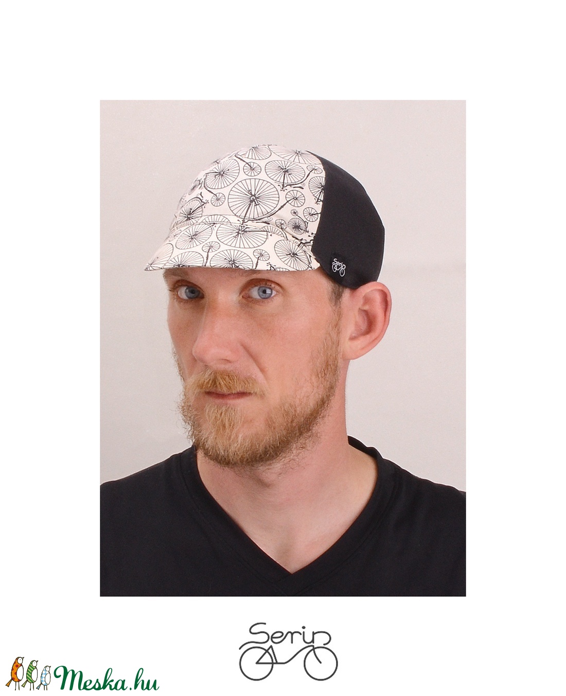 Serin Velocipéd mintás biciklis sapka - ruha & divat - sál, sapka, kendő - sapka - Meska.hu