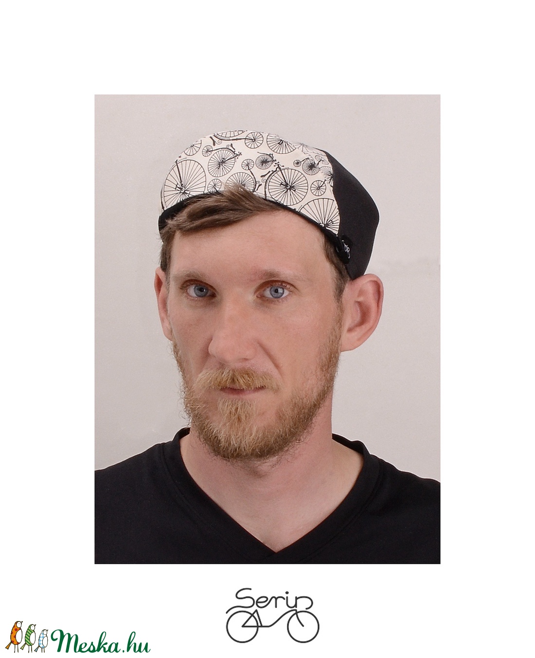 Serin Velocipéd mintás biciklis sapka - ruha & divat - sál, sapka, kendő - sapka - Meska.hu