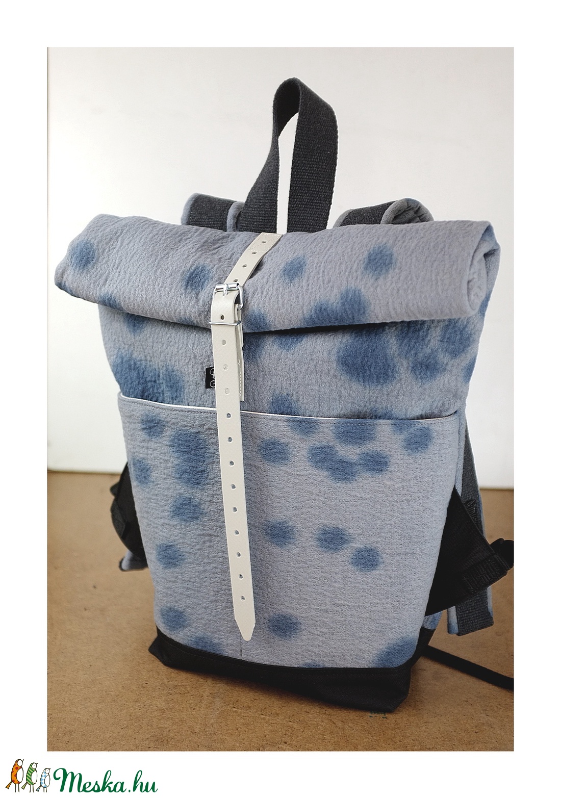 Serin batikolt elől zsebes hátizsák (mama coll.) - táska & tok - hátizsák - roll top hátizsák - Meska.hu