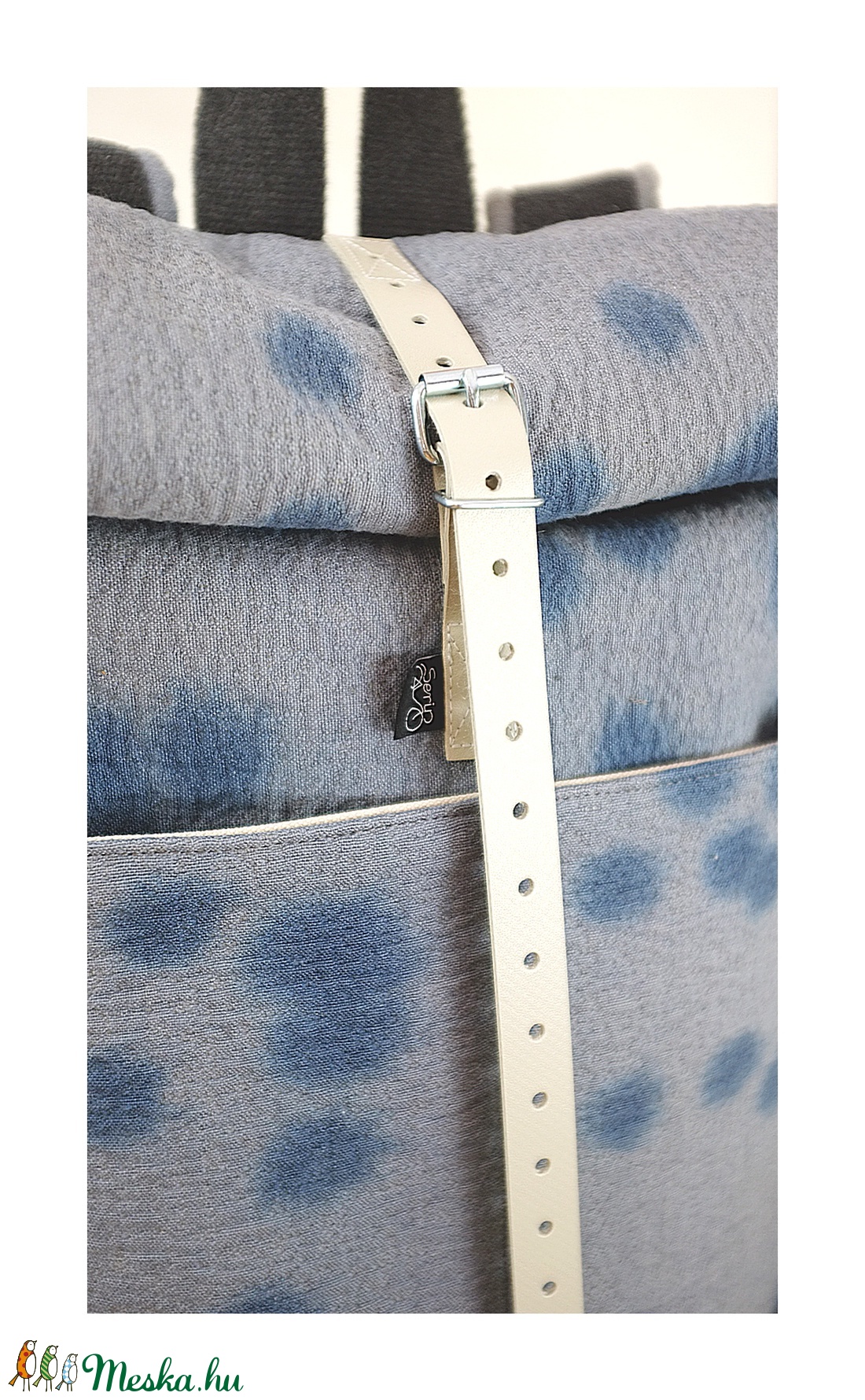 Serin batikolt elől zsebes hátizsák (mama coll.) - táska & tok - hátizsák - roll top hátizsák - Meska.hu