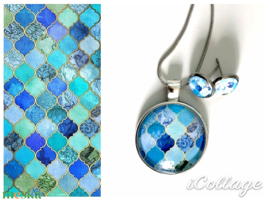 Marokkói mintás füli és medál - ékszer - nyaklánc - medálos nyaklánc - Meska.hu