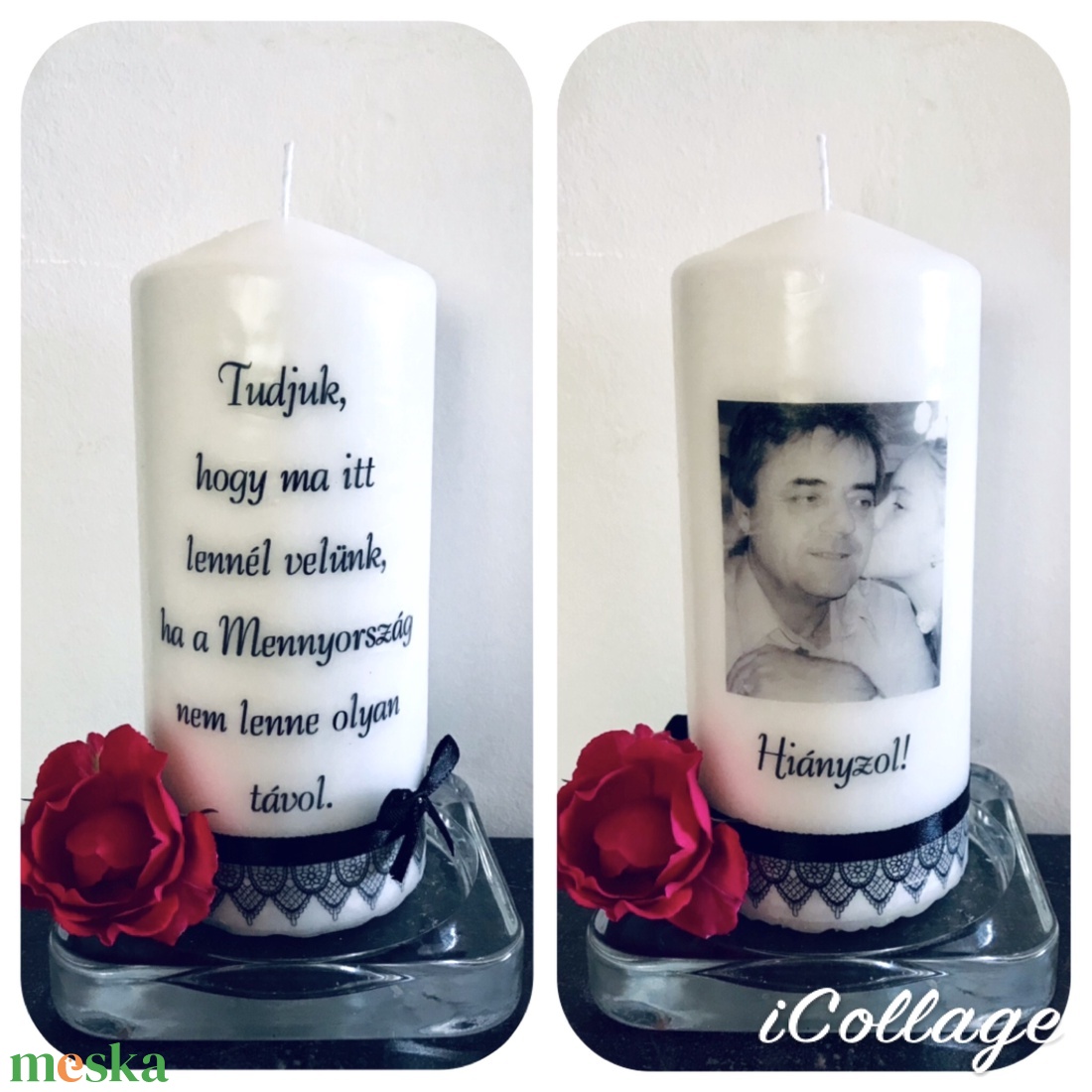 Dupla oldalas Fényképes emlék gyertya (esküvőre) - esküvő - dekoráció - gyertya & gyertyatartó - Meska.hu Dupla oldalas Fényképes emlék gyertya (esküvőre) - esküvő - dekoráció - gyertya & gyertyatartó - Meska.hu