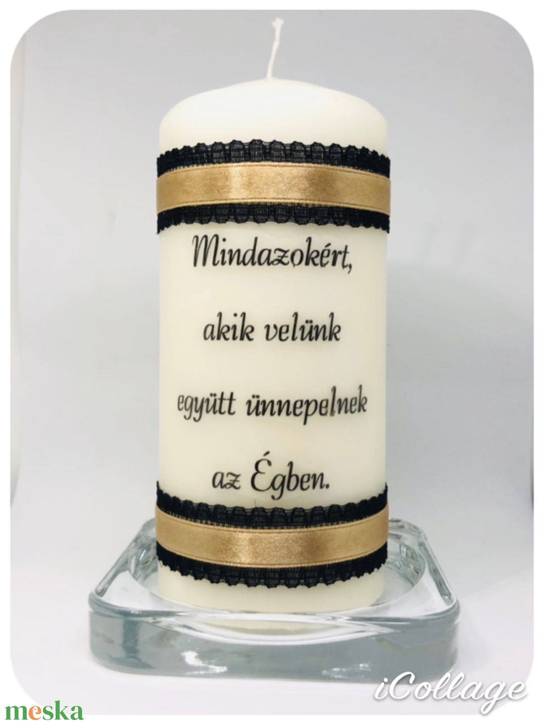 Emlék gyertya (esküvőre) - esküvő - dekoráció - gyertya & gyertyatartó - Meska.hu