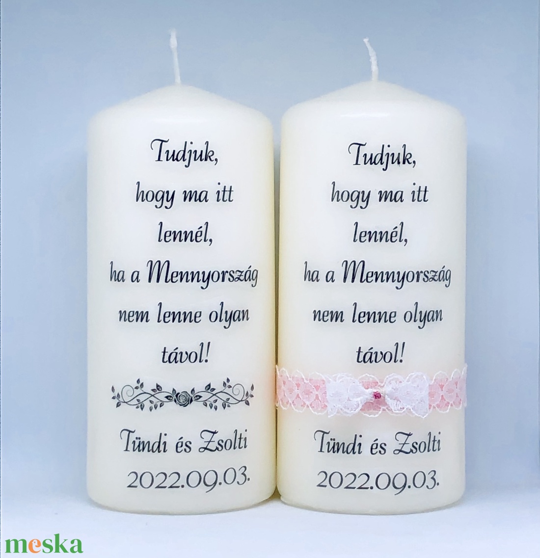 Fényképes emlék gyertya (esküvőre) - esküvő - dekoráció - gyertya & gyertyatartó - Meska.hu