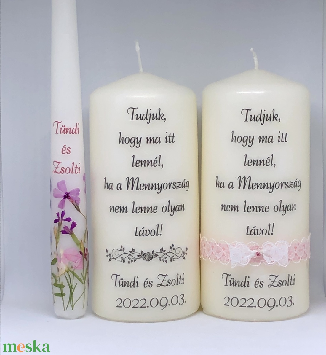 Fényképes emlék gyertya (esküvőre) - esküvő - dekoráció - gyertya & gyertyatartó - Meska.hu