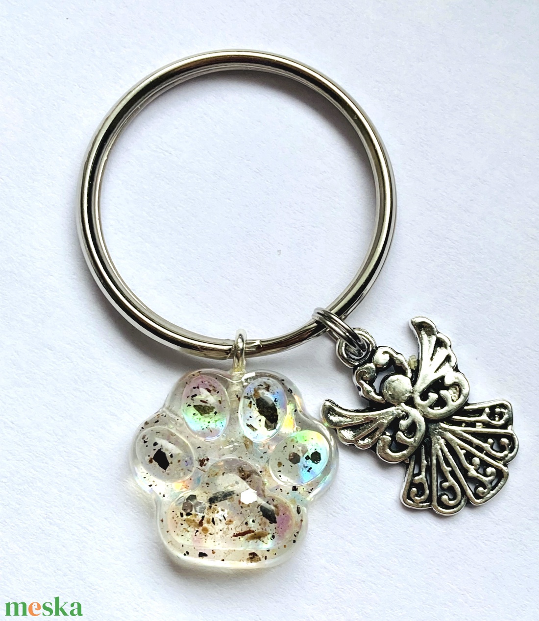 Pici irizáló tappancs emlék medál, Hamvakkal készült kegyeleti medál, kegyeleti ékszer - ékszer - nyaklánc - medálos nyaklánc - Meska.hu