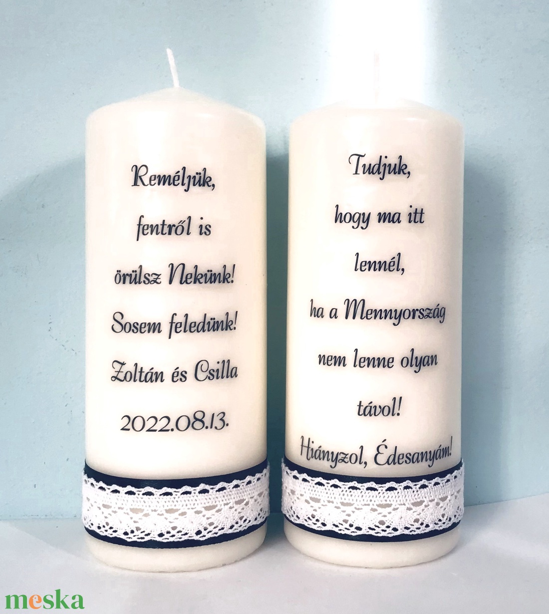 Emlék gyertya (esküvőre) - esküvő - dekoráció - esküvői gyertya - Meska.hu