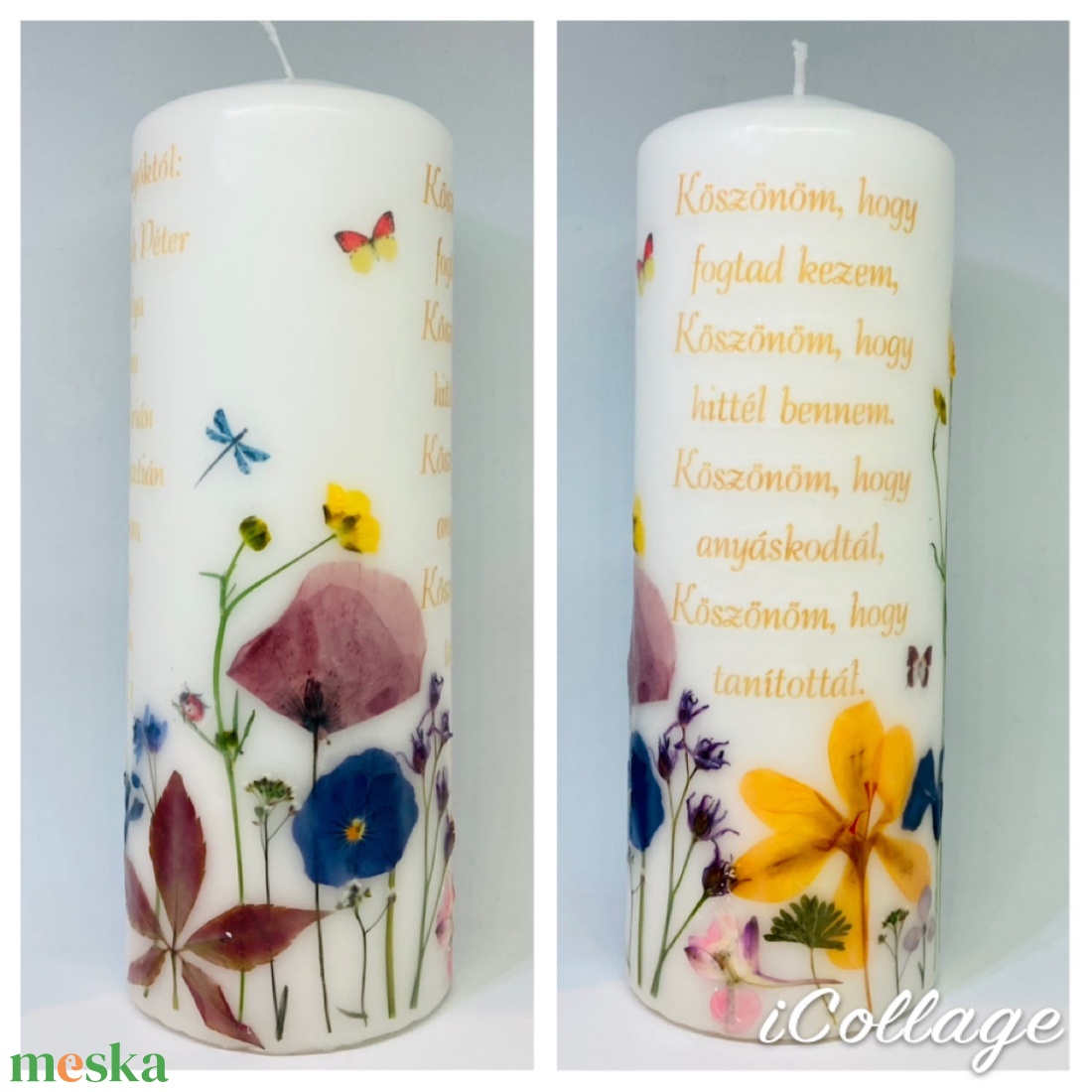 Ballagási ajándék, pedagógus napi gyertya, virágos gyertya - otthon & életmód - gyertya, illat, aroma - gyertya - Meska.hu