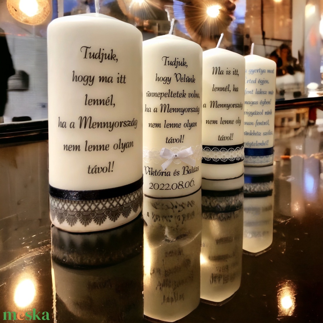 Emlék gyertya (esküvőre) - esküvő - dekoráció - gyertya & gyertyatartó - Meska.hu