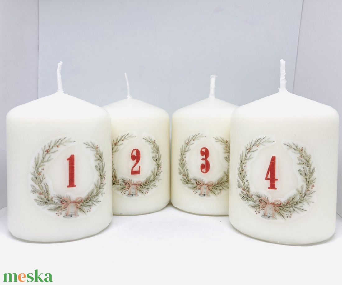 4 db-os Adventi gyertya szett (felirattal)  - karácsony - adventi díszek - adventi gyertyadíszek és koszorúdíszek - Meska.hu 4 db-os Adventi gyertya szett (felirattal)  - karácsony - adventi díszek - adventi gyertyadíszek és koszorúdíszek - Meska.hu