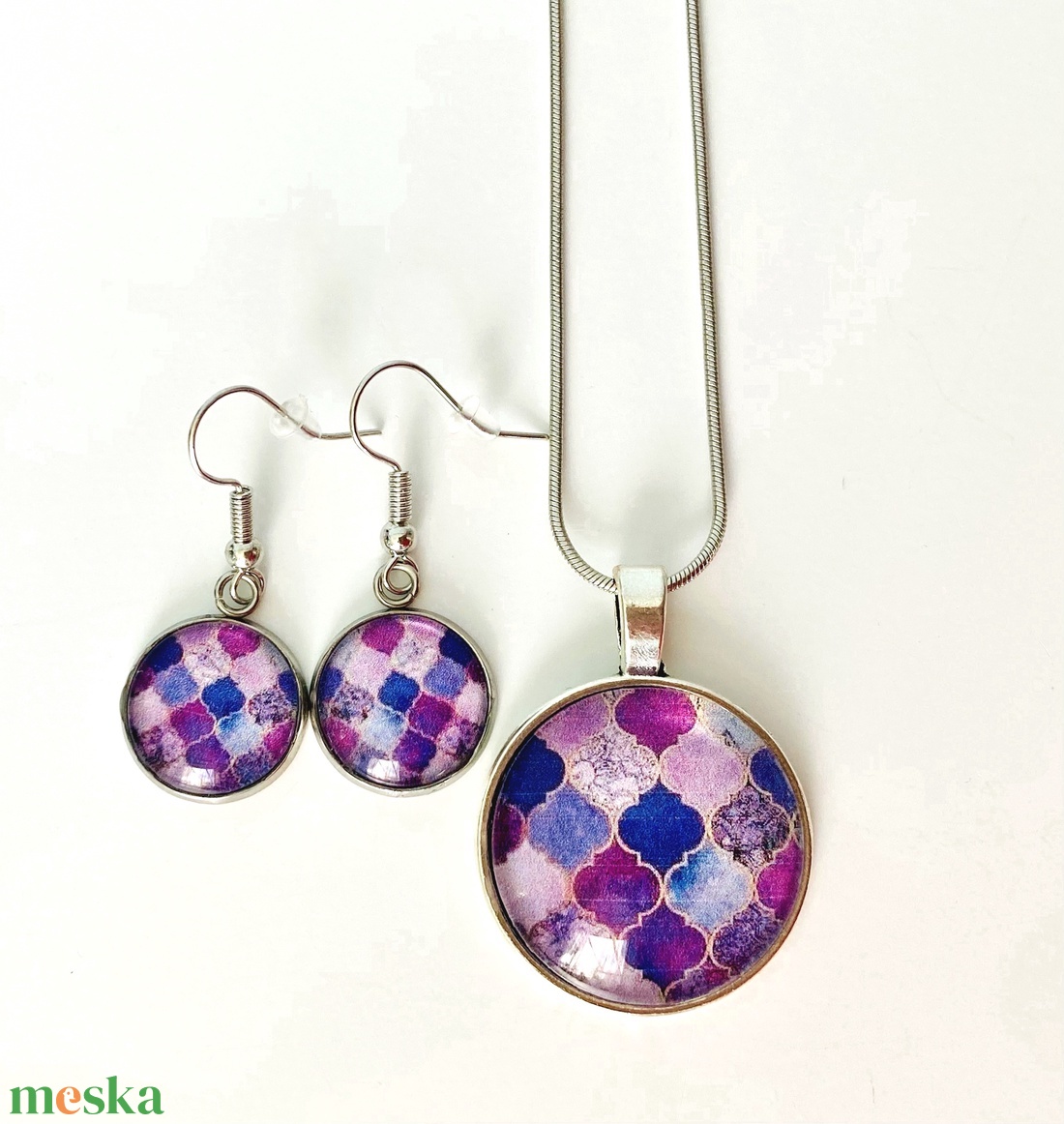 Marokkói mintás füli és medál - ékszer - nyaklánc - medálos nyaklánc - Meska.hu