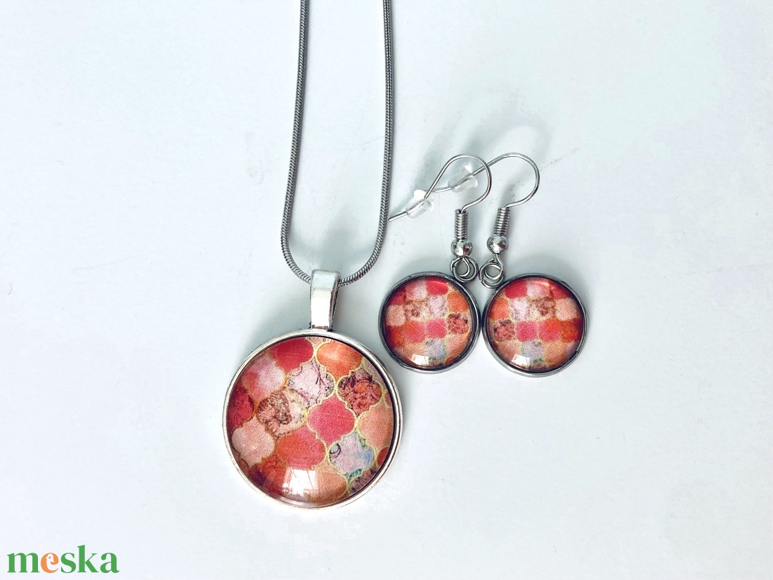 Marokkói mintás füli és medál - ékszer - nyaklánc - medálos nyaklánc - Meska.hu