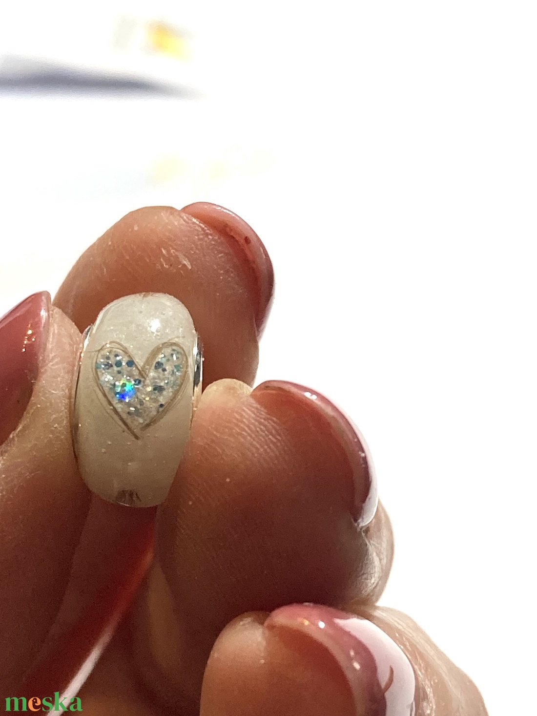 Ezüst belsővel! Pandora tipusú gyöngy, Babahajas,  hajtincses emlékőr  - ékszer - nyaklánc - medálos nyaklánc - Meska.hu