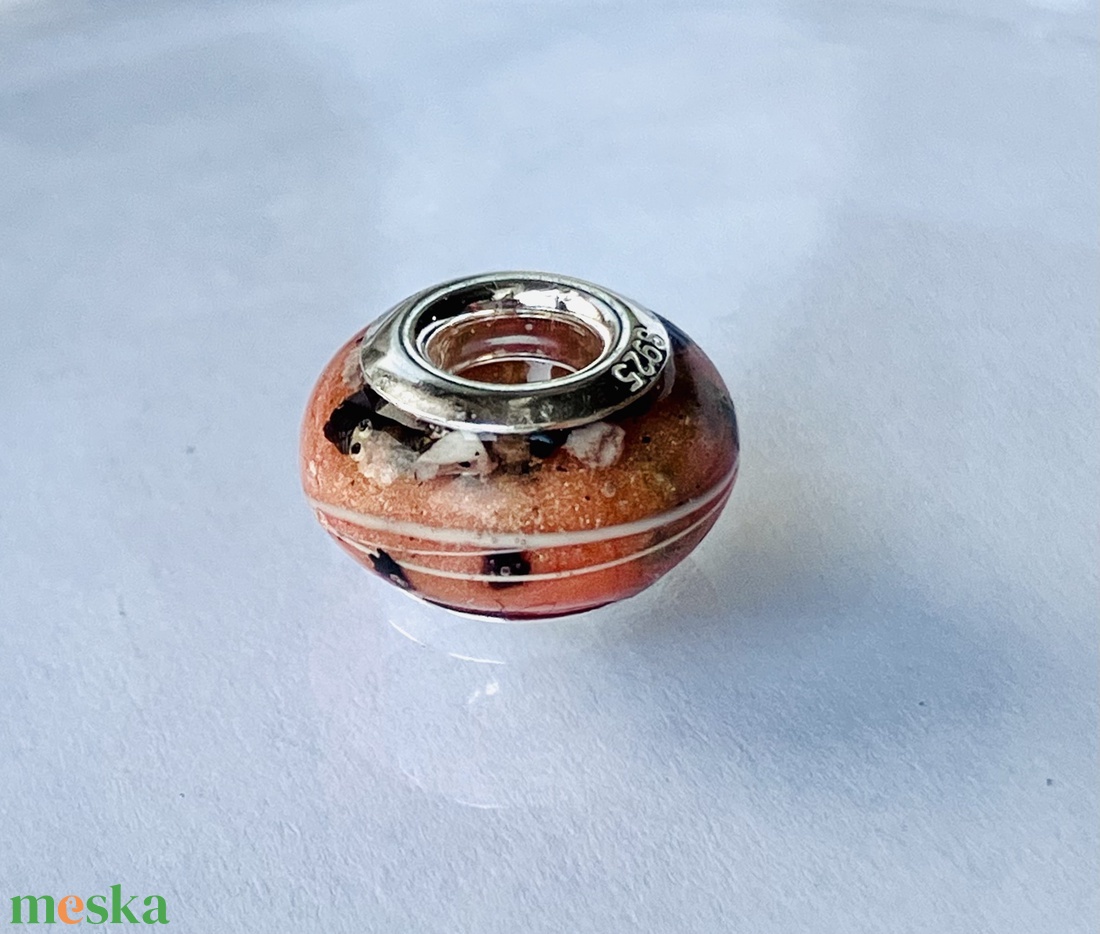 Pandora jellegű kegyeleti gyöngy kisállat szőrrel vagy Hamvakkal készült kegyeleti medál, kegyeleti ékszer - ékszer - nyaklánc - medálos nyaklánc - Meska.hu