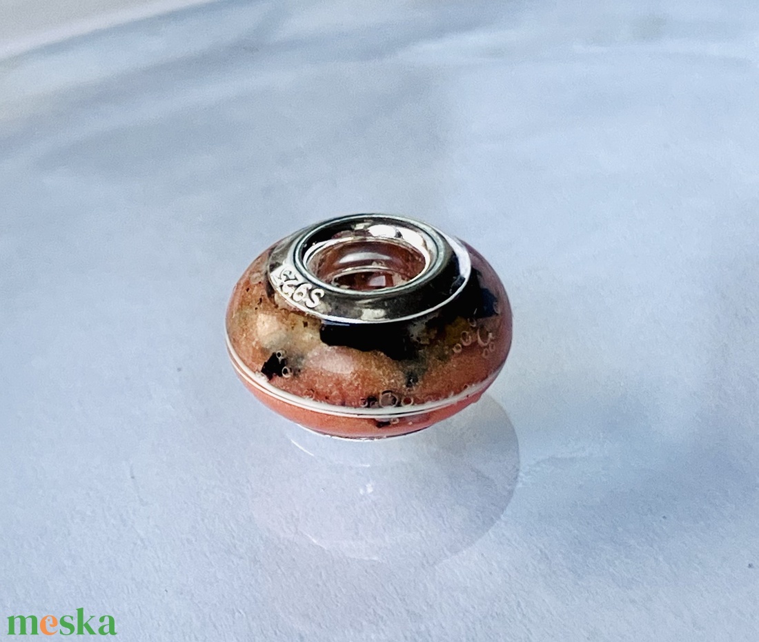 Pandora jellegű kegyeleti gyöngy kisállat szőrrel vagy Hamvakkal készült kegyeleti medál, kegyeleti ékszer - ékszer - nyaklánc - medálos nyaklánc - Meska.hu