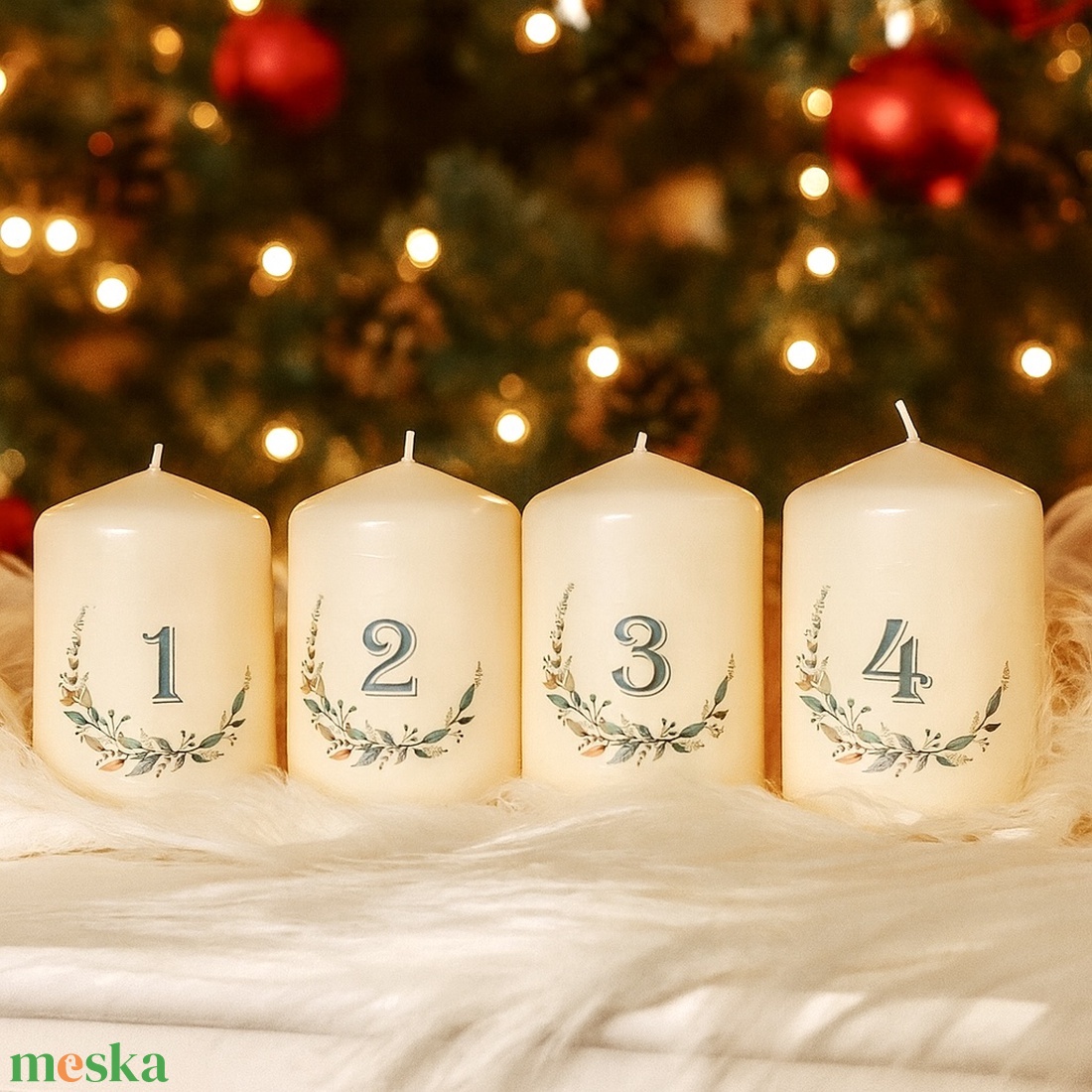 4 db Adventi gyertya (felirattal) - karácsony - adventi díszek - adventi gyertyadíszek és koszorúdíszek - Meska.hu