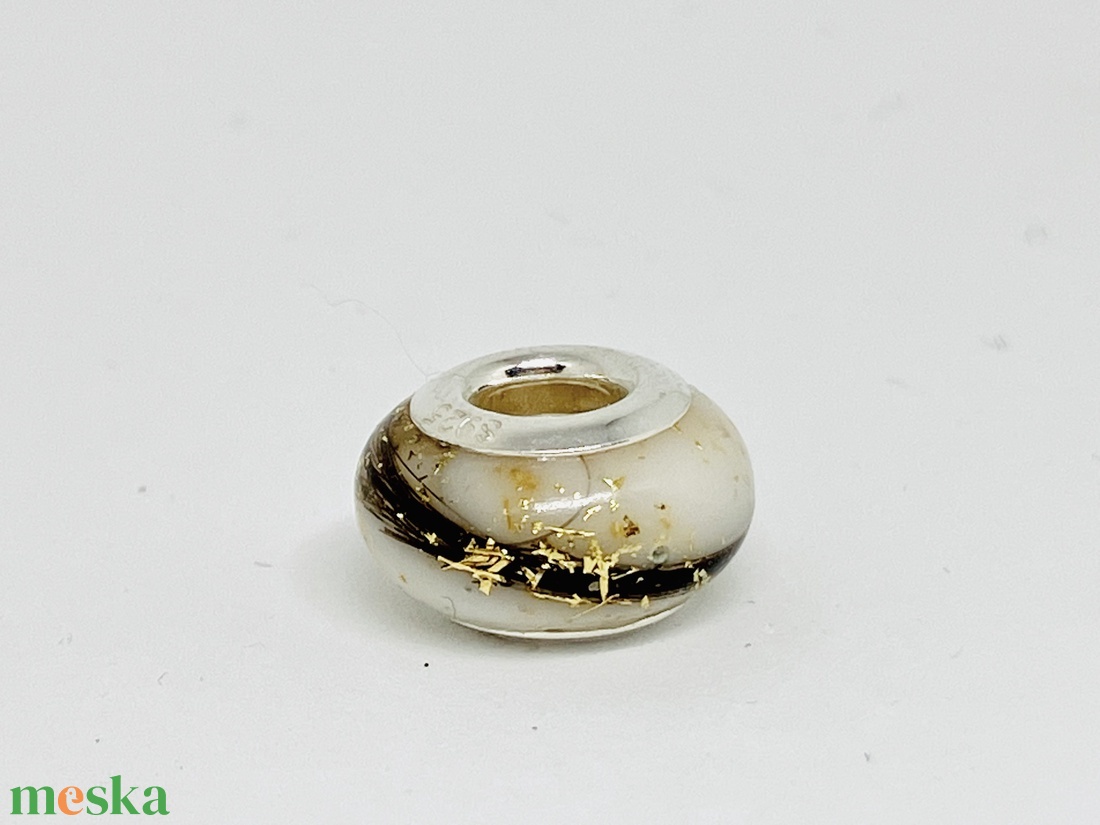 Pandora jellegű gyöngy hajjal vagy kisállat szőrrel vagy Hamvakkal készült kegyeleti medál, kegyeleti ékszer - ékszer - nyaklánc - medálos nyaklánc - Meska.hu