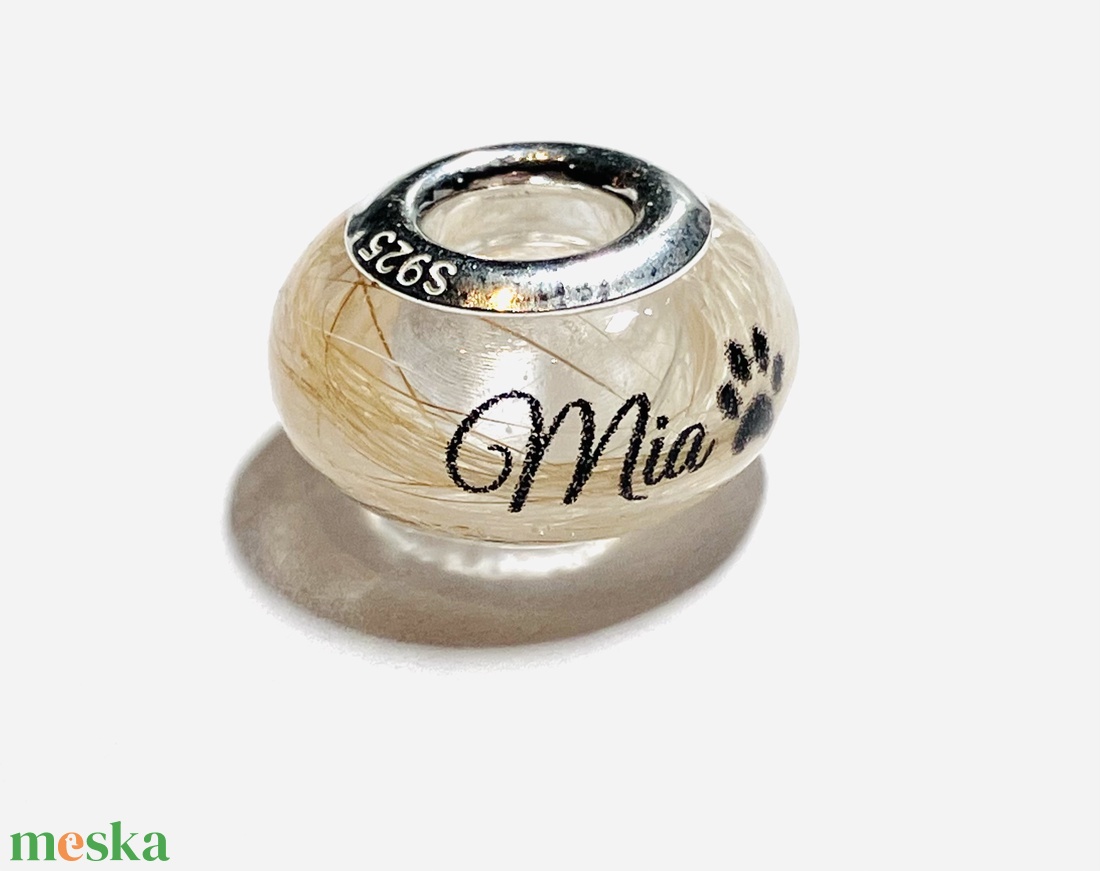 Feliratos Pandora tipusú gyöngy, Babahajas,  hajtincses emlékőr  - ékszer - nyaklánc - medálos nyaklánc - Meska.hu