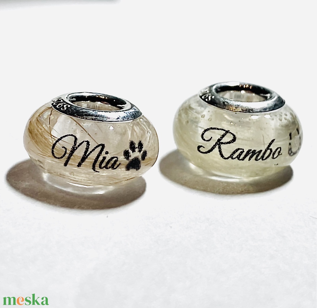 Feliratos Pandora tipusú gyöngy, Babahajas,  hajtincses emlékőr  - ékszer - nyaklánc - medálos nyaklánc - Meska.hu