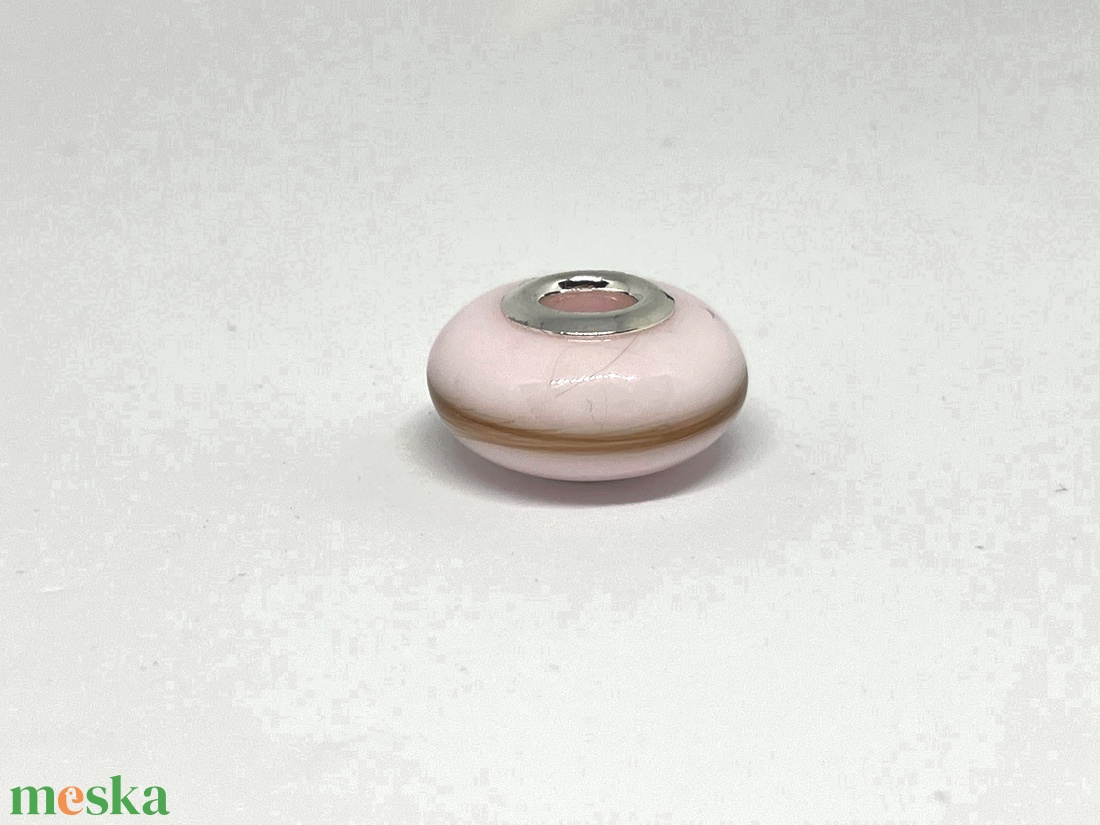 Púderrózsaszín emlékőr pandora gyöngy hajjal - ékszer - nyaklánc - medálos nyaklánc - Meska.hu