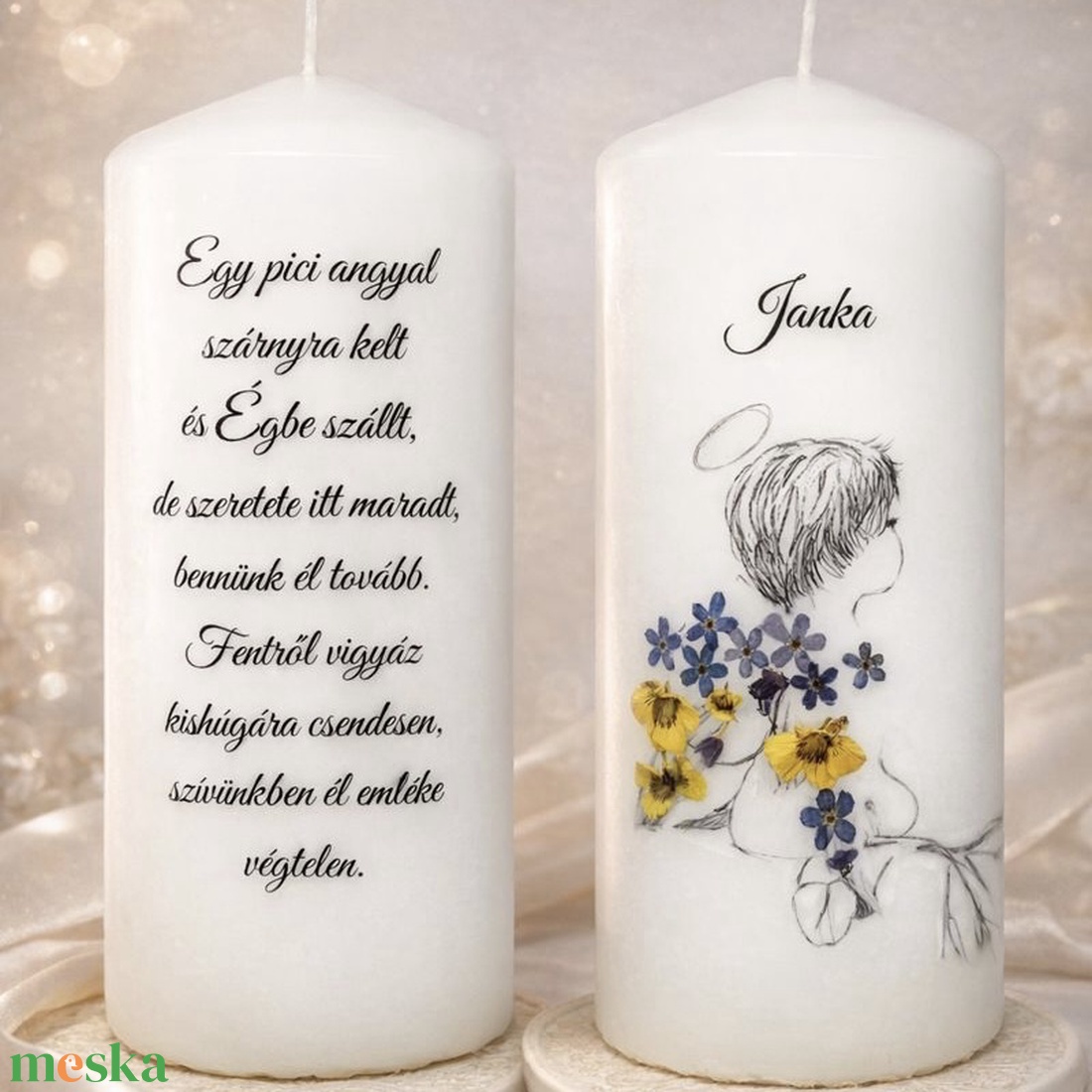 Emlék gyertya, kegyeleti gyertya - esküvő - dekoráció - gyertya & gyertyatartó - Meska.hu
