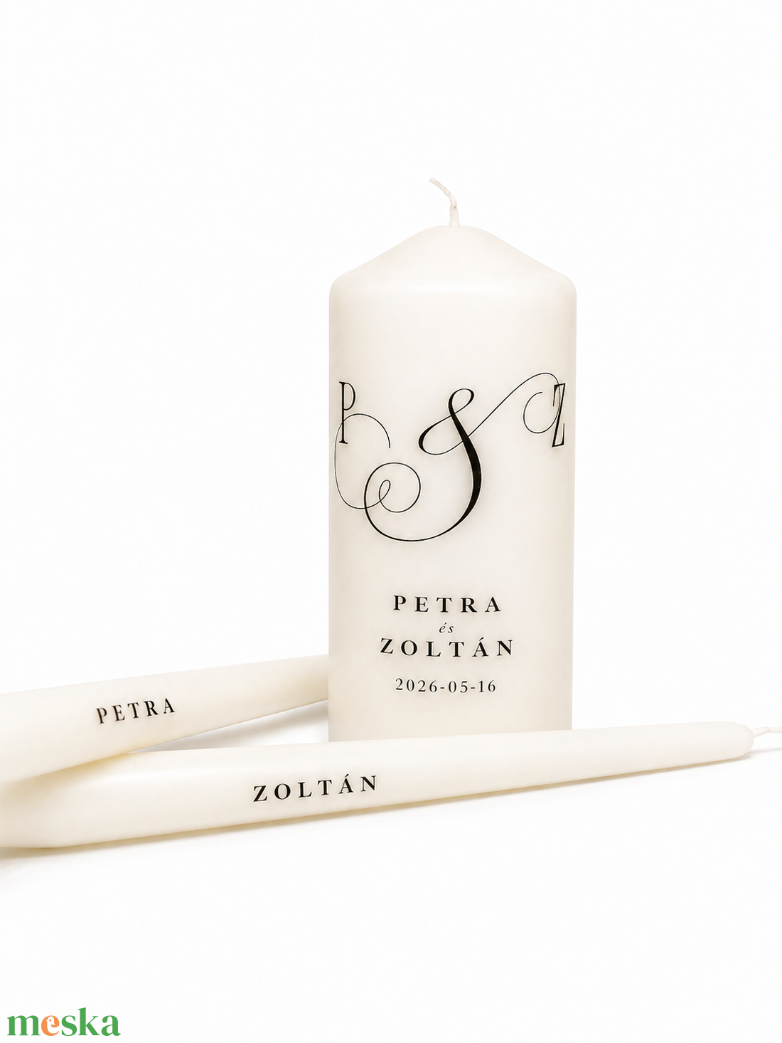 Minimalista esküvői gyertya szett, ceremónia gyertyák - esküvő - dekoráció - esküvői gyertya - Meska.hu