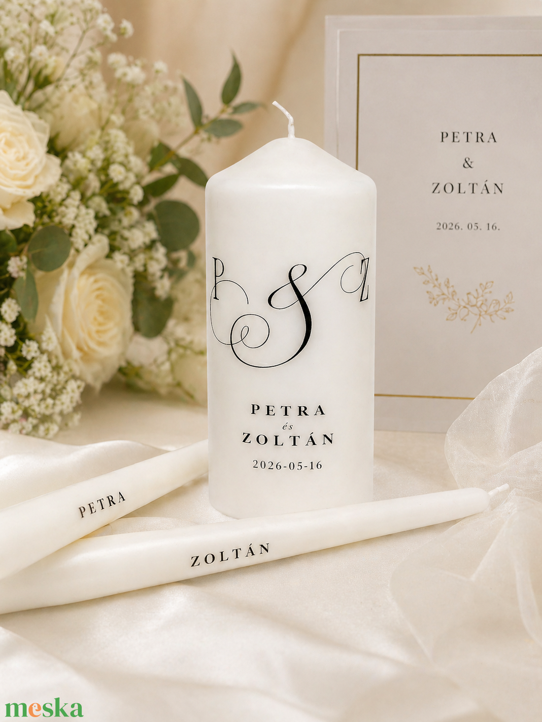 Minimalista esküvői gyertya szett, ceremónia gyertyák - esküvő - dekoráció - esküvői gyertya - Meska.hu