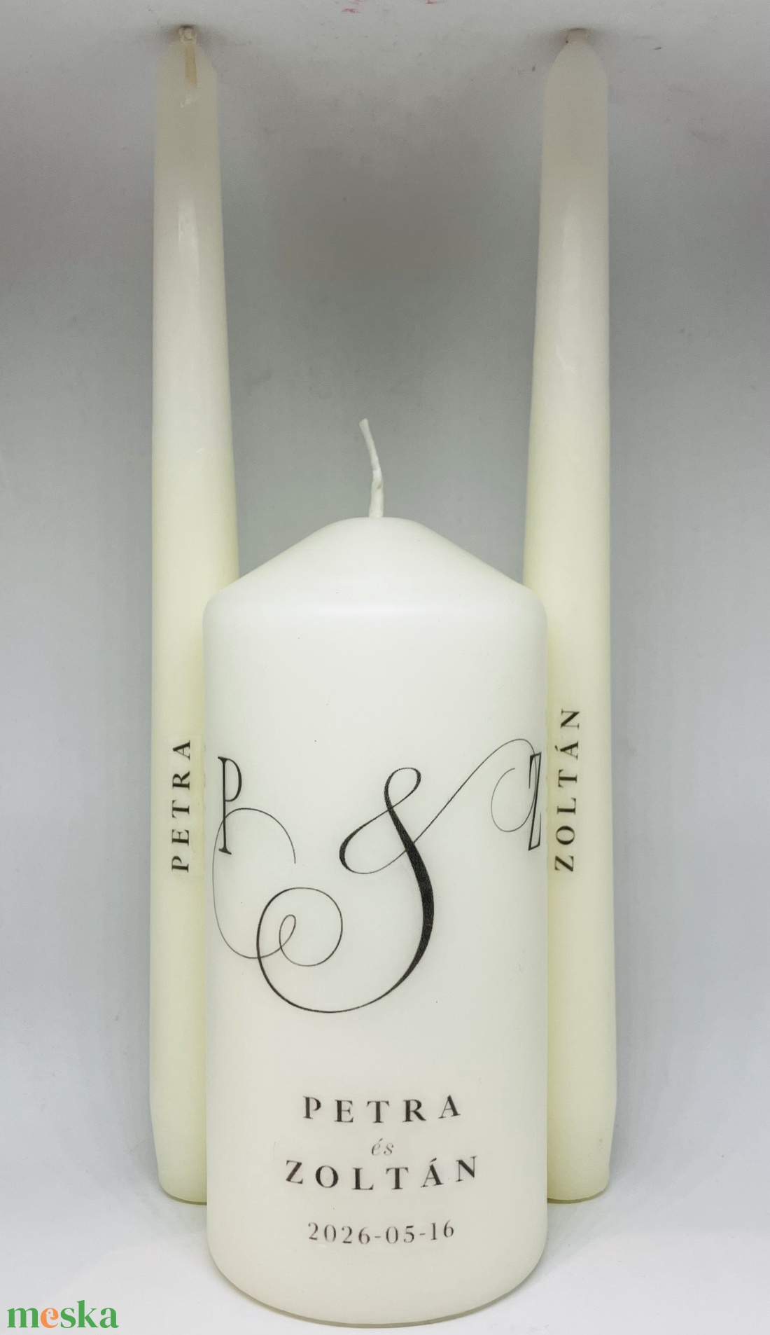 Minimalista esküvői gyertya szett, ceremónia gyertyák - esküvő - dekoráció - esküvői gyertya - Meska.hu