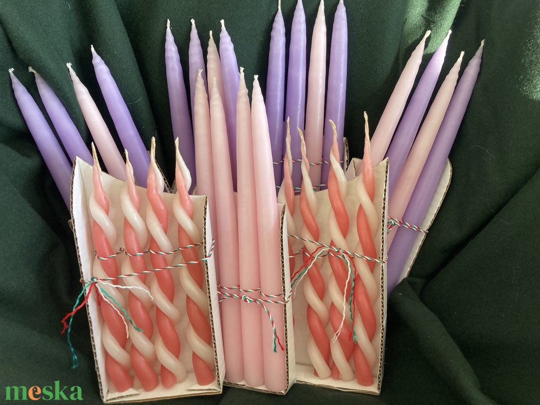 Adventi, mártott gyertyák - otthon & életmód - gyertya, illat, aroma - gyertya - Meska.hu