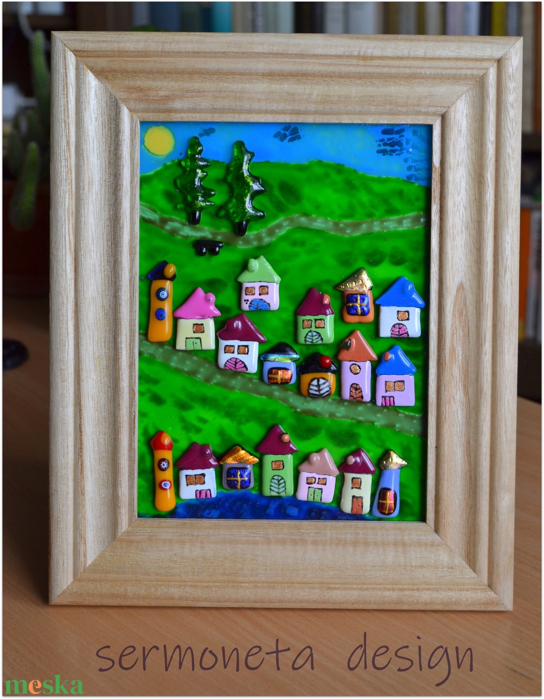  Mesefalu  , színes olvasztott üveg falikép - otthon & életmód - dekoráció - kép & falikép - üvegkép - Meska.hu