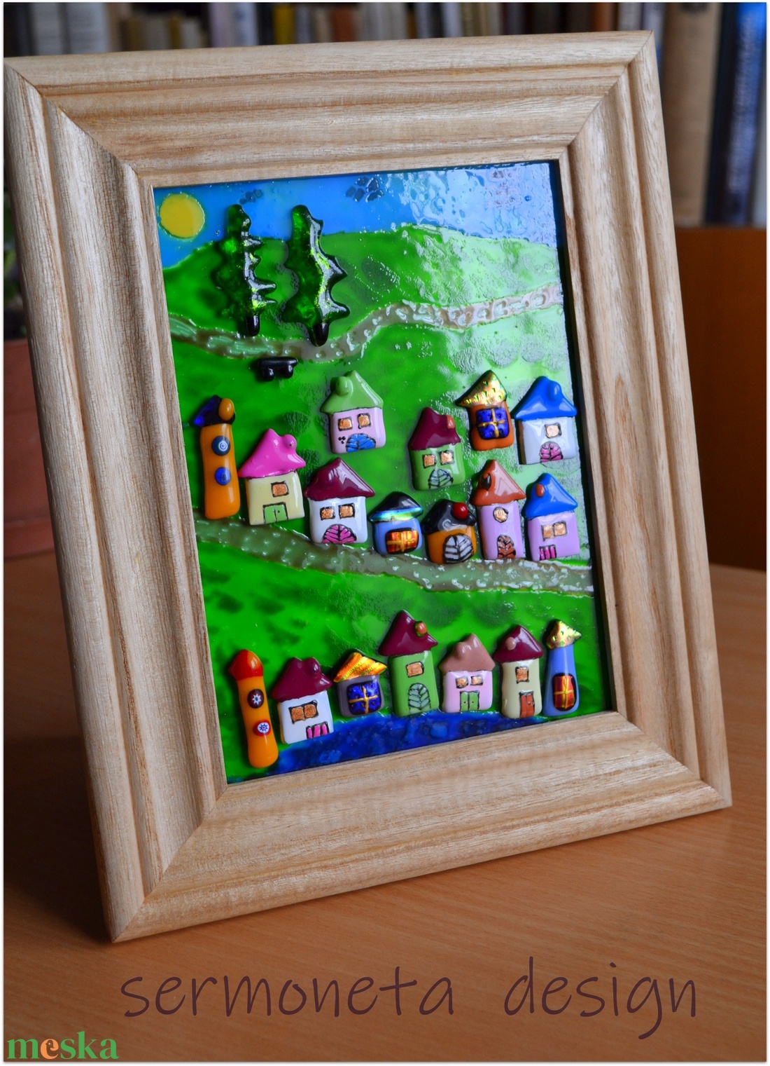  Mesefalu  , színes olvasztott üveg falikép - otthon & életmód - dekoráció - kép & falikép - üvegkép - Meska.hu