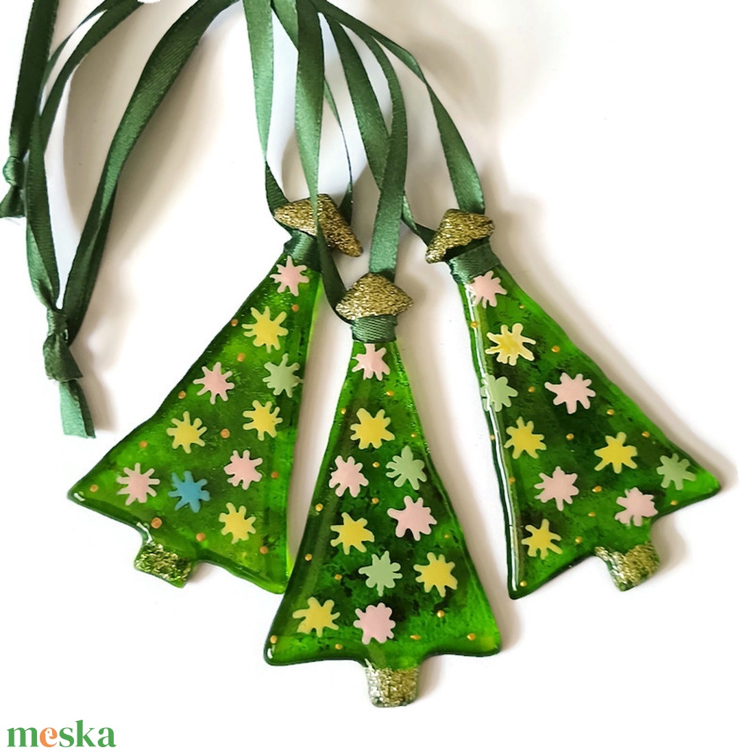 SzÍnes fenyőfák, karácsonyfadÍsz - karácsony - karácsonyi lakásdekoráció - karácsonyfadíszek - Meska.hu