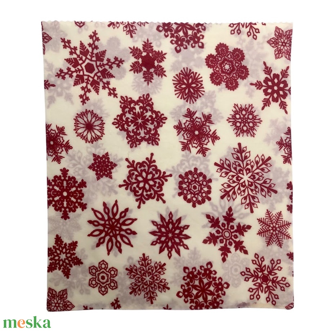 Méhviaszos tasak 3 méretben (Fehér-Piros Hópelyhes) - otthon & életmód - konyhafelszerelés, tálalás - konyhai textil - szalvéta - Meska.hu