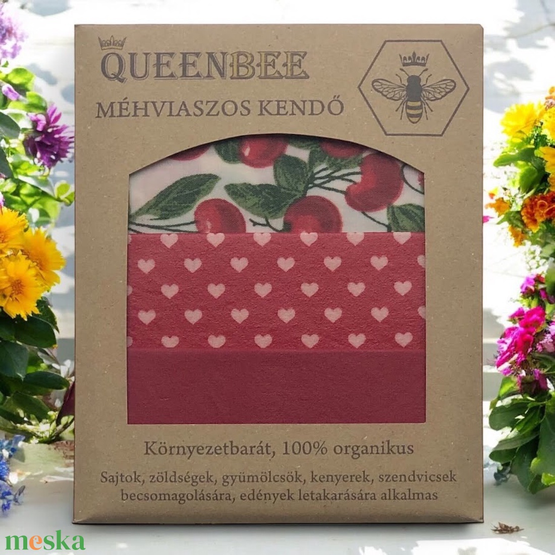 Méhviaszos kendő csomag (Cseresznyés) - otthon & életmód - konyhafelszerelés, tálalás - konyhai textil - szalvéta - Meska.hu