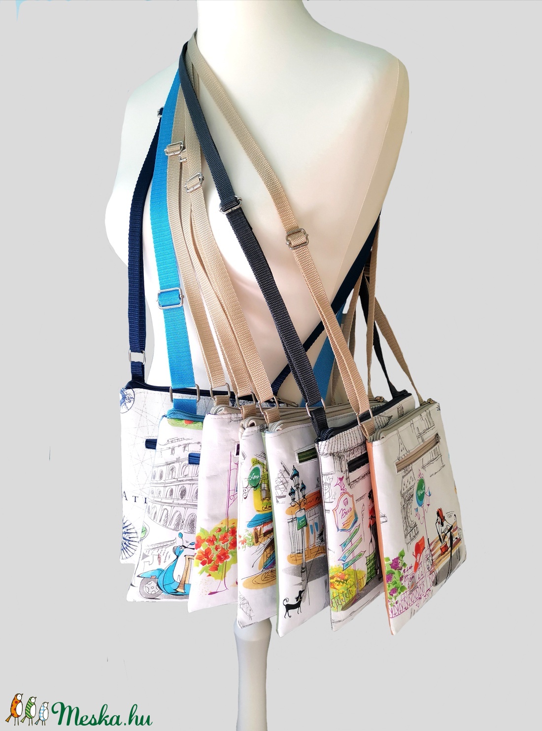 Sétálj Velem - Keresztpántos laptáska  - táska & tok - kézitáska & válltáska - vállon átvethető táska - Meska.hu