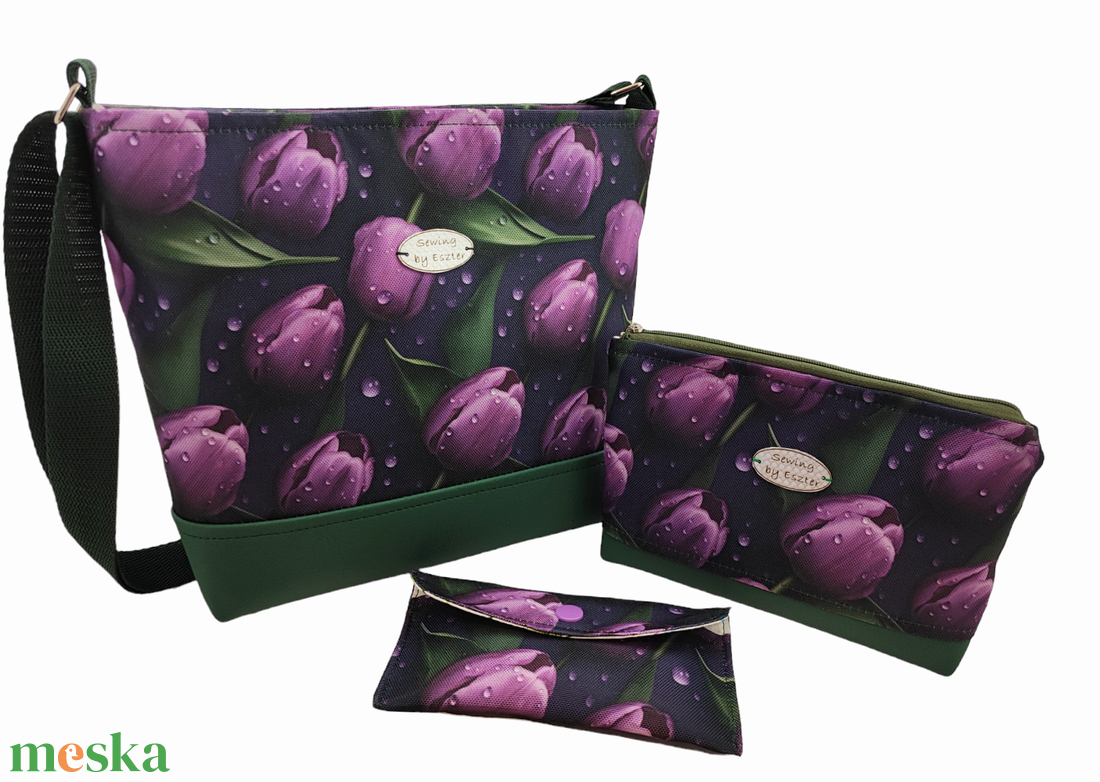 Lila tulipános Papírzsebkendő tartó - Patentos zsebkendőtartó  - táska & tok - pénztárca & más tok - zsebkendőtartó tok - Meska.hu