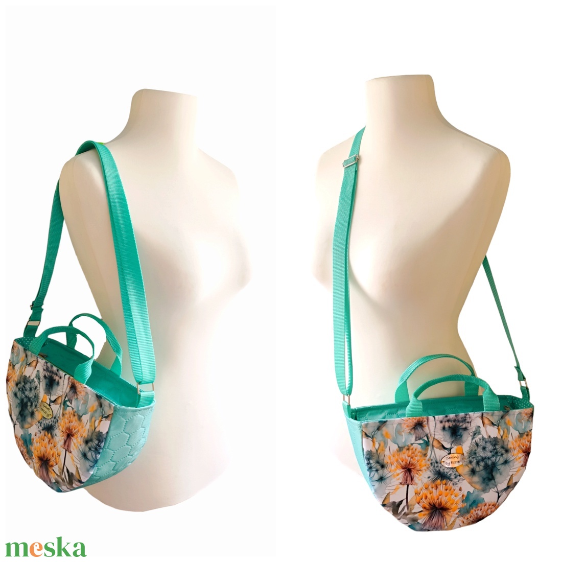 Pitypangos 2in1 női táska - kézitáska / válltáska - Mustár és menta  - táska & tok - variálható táska - Meska.hu
