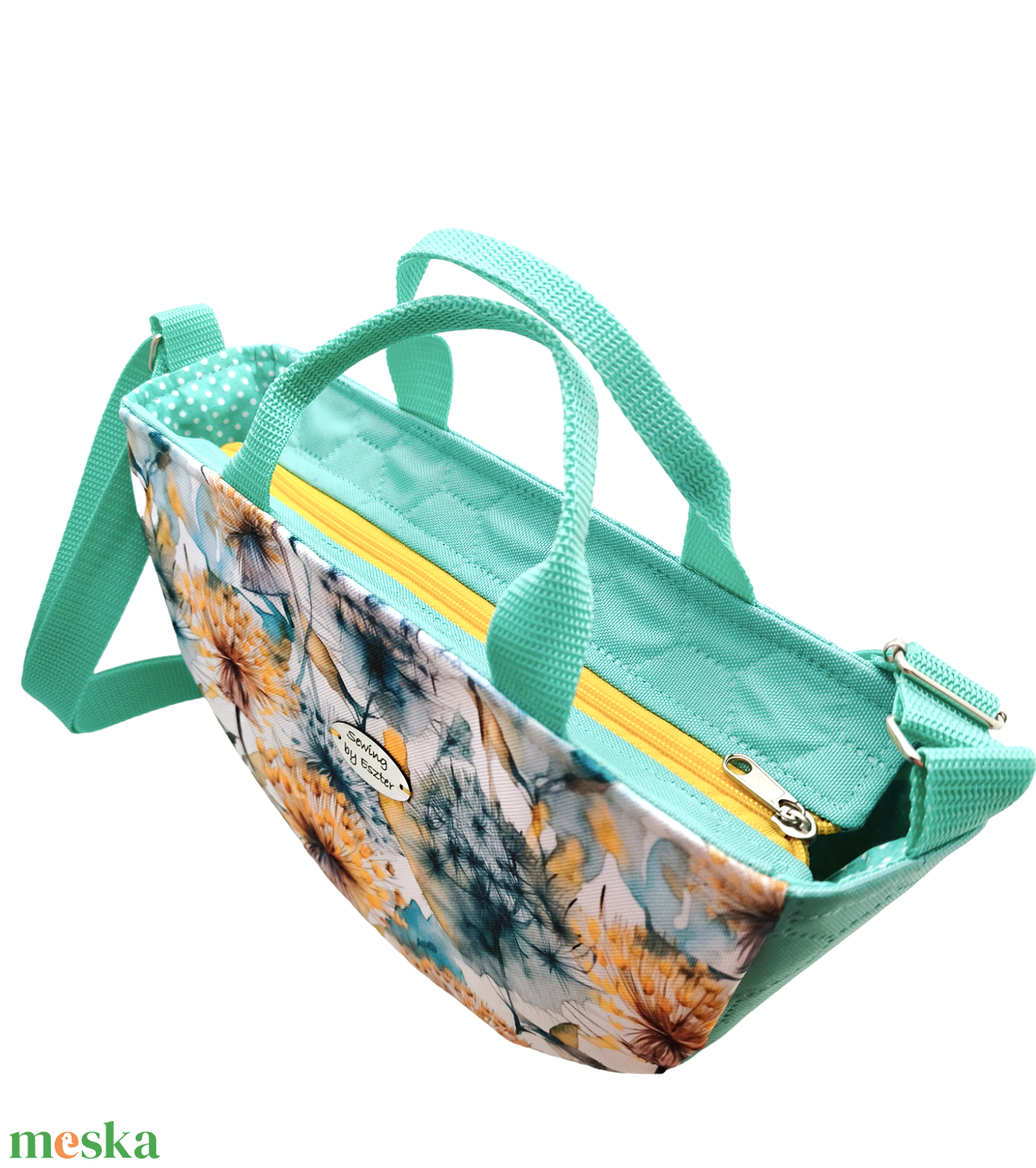 Pitypangos 2in1 női táska - kézitáska / válltáska - Mustár és menta  - táska & tok - variálható táska - Meska.hu