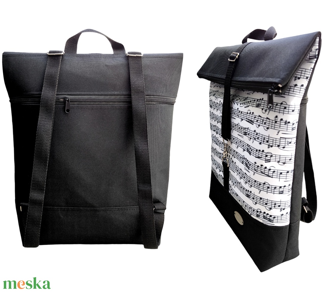 Zenei Roll Top Hátitáska / Hátizsák - Több méret - Kotta mintás - táska & tok - hátizsák - roll top hátizsák - Meska.hu Zenei Roll Top Hátitáska / Hátizsák - Több méret - Kotta mintás - táska & tok - hátizsák - roll top hátizsák - Meska.hu