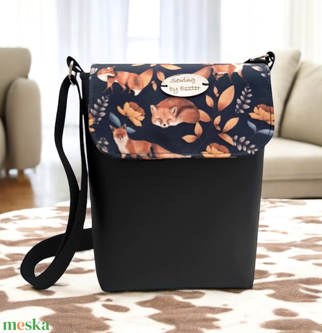 Barna rókás crossbody / Mobiltelefon táska / Mobiltáska / Fesztivál táska akciós termékkép 1
