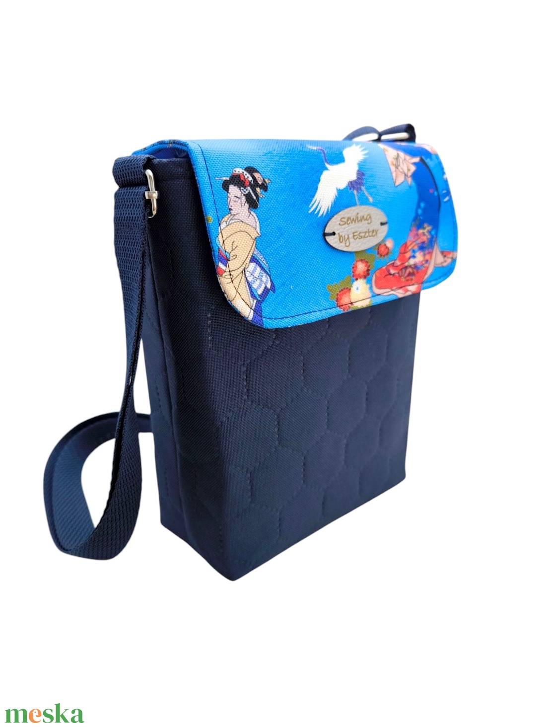 Japán mintás crossbody / Mobiltelefon táska / Mobiltáska / Fesztivál táska - táska & tok - pénztárca & más tok - telefontok - Meska.hu